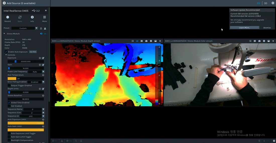 Depth and color video